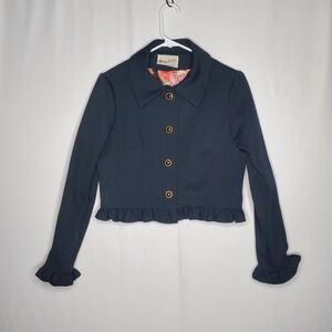 Mary Dobbs Vintage Crop Blazer Jacket Women Black Old Money Fitted 60s 70s Retro